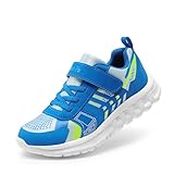 DREAM PAIRS Girls Boys Shoes Kids Tennis EZ-Ons Quicksteps School Sneakers Breathable Running Athletic Shoes,Size 2 Little Kid,Blue/White,KD18002-1