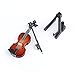 Dselvgvu Wooden Miniature Violin with Stand, Bow and Case Mini Musical Instrument Violin Replica Collectible Figurines Dollhouse Accessories Model Home Decoration Display Ornament (3.15