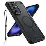 Teayoha for Samsung Galaxy A36 5G Case, Translucent Matte Back Compatible with Magsafe Magnetic Slim Shockproof Protective Case with Lanyard Strap Phone Cover for Samsung A36 (6.7-inch), Black
