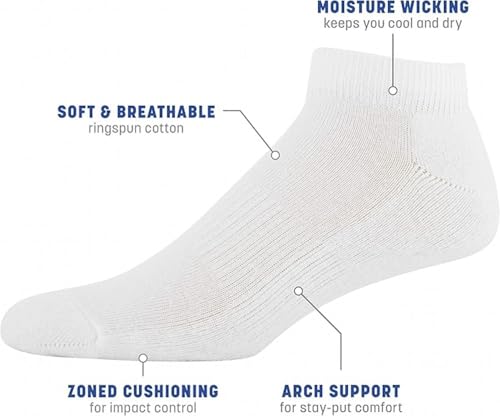 ENCIGER® Men’s Ankle Socks 6 Pairs - Low Cut Cotton & Spandex Cushioned Breathable Socks3