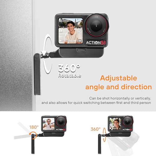 Image of Magnetic Mount for DJI Osmo Action 5 Pro /4 /3 Osmo 360 Camera, 360Adjustment Adapter Quick Release Expansion Mount Connect Tripod, Extension Pole for Vlog, Video, Upgraded Strong Magnetic Version