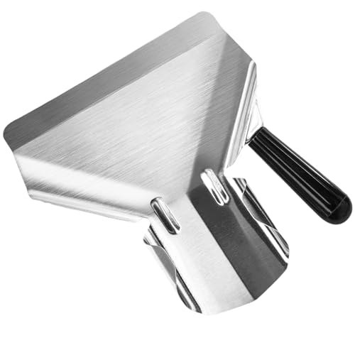 HARSKIYER French Fry Scoop, Stainless Steel French Fry Spatula, Quick Fill Tool for French Fries, Dried Nuts, Popcorn and Snacks (Right Handle)