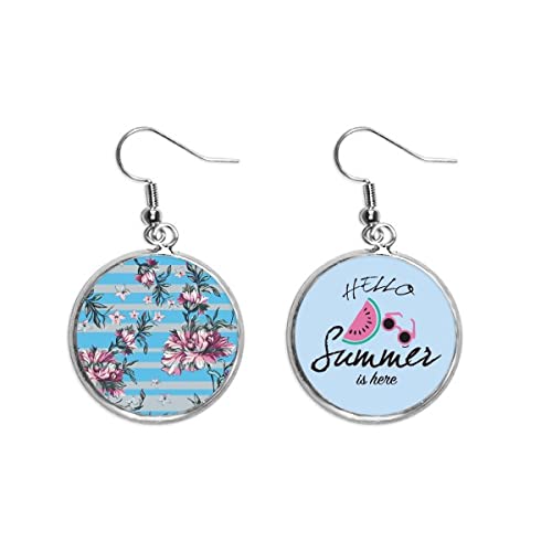 Pendientes de sandía veraniegos con arte vegetal de rhododendron hechos para lucir