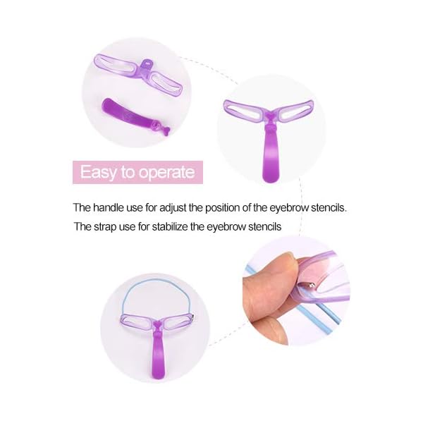 Eyebrow-Stencils-Eyebrow-Template-Eyebrow-Shaping-Kit8-Styles-Reusable-Eyebrow-Stencil-with-Handle-and-Strap-Washable Eyebrow Stencils, Eyebrow Template, Eyebrow Shaping Kit,8 Styles Reusable Eyebrow Stencil with Handle and Strap, Washable Reuseable Eyebrow Positioning Tool The Wide is 5.2 Inch, Length is 4Inch