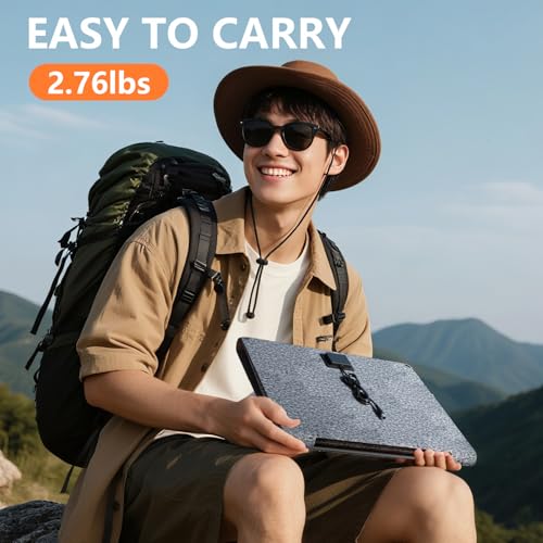 HOWEASY Solar Generator 120W(240W Peak), Portable Power Station with 30W Solar Panel,Power Bank with 110V AC Outlet for Camping, Home, Outdoor Emergency - Image 5