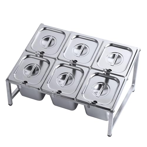 Estante organizador de especias expandible, estante organizador de acero inoxidable para condimentos comerciales para bufés de cocina, dispensador de alimentos para condimentos, salsas, ensaladas