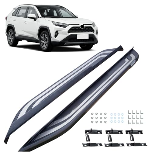 Estribos para Toyota RAV4 2019-2024, 2 piezas negro y plata