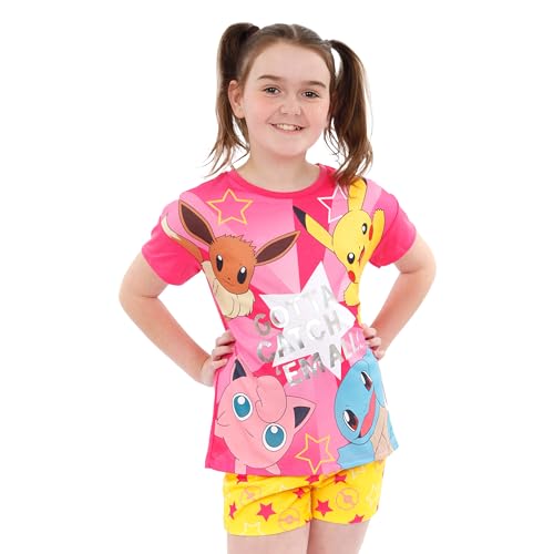 Pokemon Pajamas | Pikachu Pajamas | Eevee Girls Pajama Set | Short Sleeve PJs Set | Sizes 6 To 142