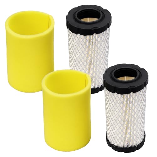 793569 793685 Air Filter for B&S 4241 5415 John Deere GY21055 MIU11511 LA125 LA115 E110 D120 115 110 100 for Bad Boy 063-4026-00 with Pre Filter Pack of 2 Lawn Mower Tractor