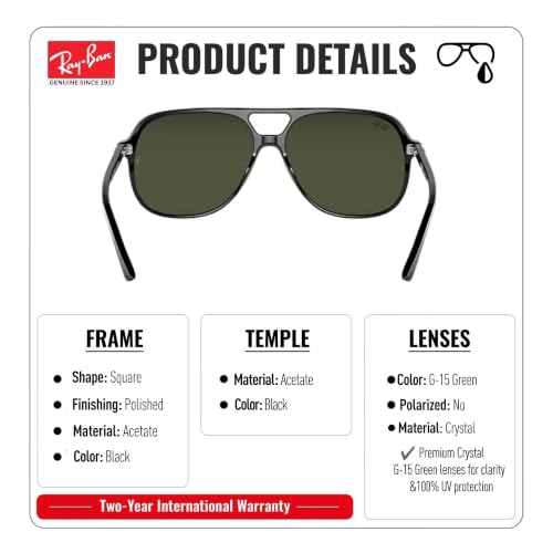 Image of Ray-Ban RB2198 BILL Square Sunglasses with Official Eyewear Kit