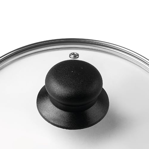 Ibili 970728 Stainless Steel Vented Silver & Black Glass Saucepan Cover Lid 28cm - 4