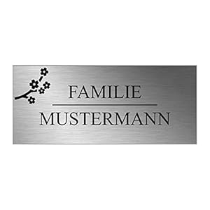 Gravierwerkstatt Elegance Edelstahl Türschild Modell Mustermann