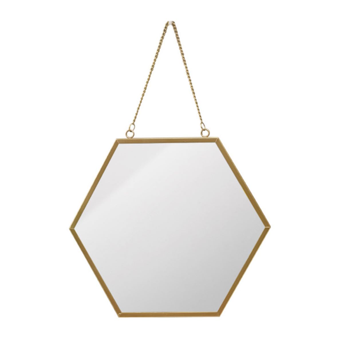 Miroir suspendu hexagonal FRCOLOR en métal pour decoration murale de salon