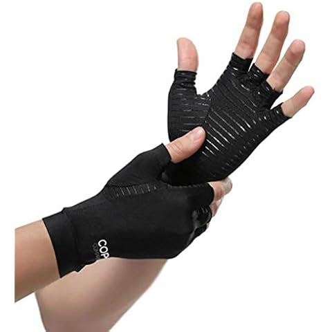 Benrise Gaming Gloves Silicone Grip Anti-Slip Anti-Sweat Stoma Breathable Design Perfect Comfortable Fitting,Anti Arthritis Fingerless Copper Compression Therapy Gloves (M) Cover