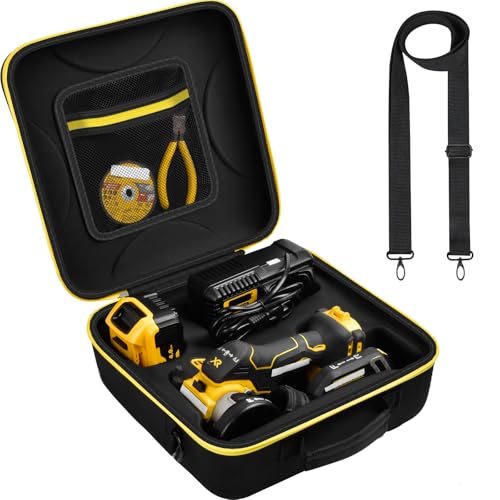 GWCASE Hard EVA Case for DEWALT 20V MAX XR Cut Off Tool DCS438B, Protective Custom Tool Box Organizer for 20V Battery, Charger and Cutting Wheels Shockproof & Crush-Resistant (Case Only)