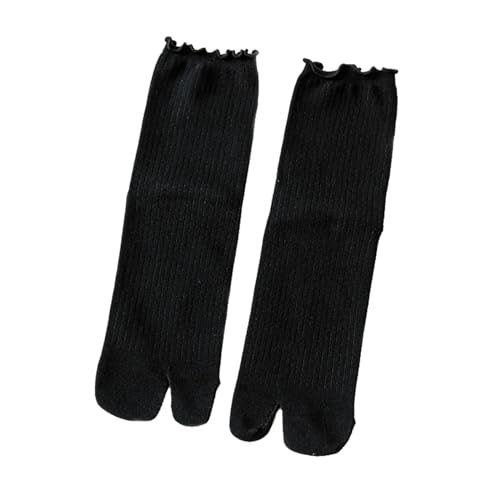 3 Pairs Women Split Two Toe Socks Japanese Tabi Flip Flops Sandal Socks Ruffle Frilly Sports Casual Socks3
