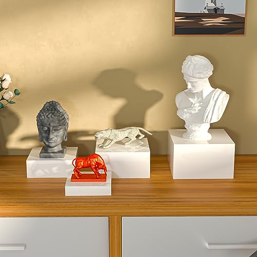 6pcs White Acrylic Food Display Risers Stands,Dessert Risers Buffet Display Stands,White Acrylic Boxes Display , Food Risers Catering Food Stands, Vendor Events Retail Food Display, Stackable Display Risers Props, Food Service Risers Set Up by LUOBAO - Image 4