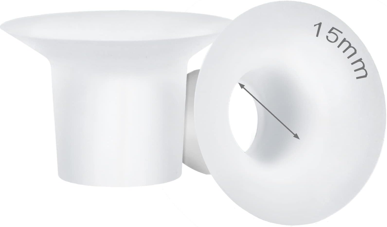 15mm Silicone Flange Inserts Compatible with Momcozy S9 Pro S10 S12 Pro, Paruu P10 P3 R12, TSRETE, kmaier, MomWills, for Spectra S1/S2, Medela Breast Pump, Reduce 24-25mm Tunnel to 15mm, 2pcs