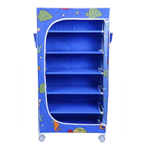 Image of Little One's | 6 Shelves Baby Foldable Wardrobe | Aquatic Blue (Made in India, ISI Certifed), LW6 /FB