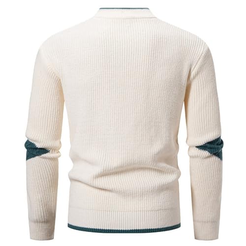 Men's Casual Lightweight Sweater Color Block Knitted Sweaters Patchwork Vintage Ethnic Style Long Sleeve Sweaters2