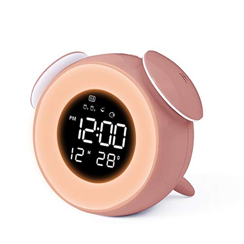 Kinder Lichtwecker, Digitaler Wecker Nachttischlampe Snooze Touch Control USB Ladeanschluss Doppelter Alarm Licht Aufwachen Kinderwecker für