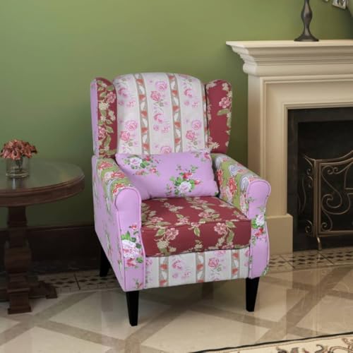Cinyiqo Sillón, Butaca, Sillon Orejero, Sillon Lactancia, Sillones para Personas Mayores, Butacas De Cine, con diseño de retales de Tela