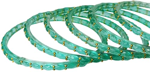 Image of JPS Plain and Glossy Finished Raindrop Glass Bangles Set for Women & Girls | Traditional Ethnic Chudi for Wedding, Party & Regular- Set of 12 Pcs of One Colour | Wedding Special