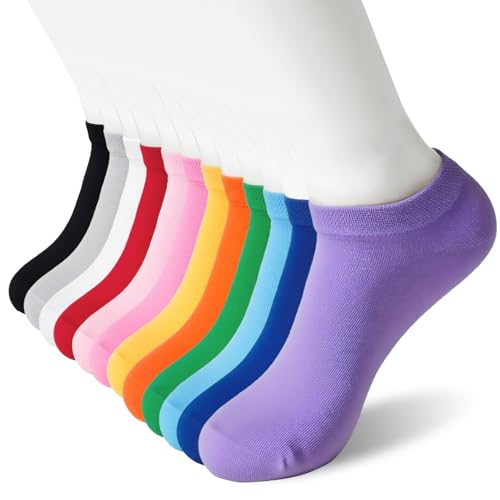 Colorful Thin Ankle Socks for Women, Soft Comfortable Breathable Short Athletic Womens Socks 12 Pairs