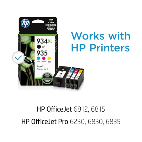 HP Original 935 Cyan, Magenta, Yellow / 934XL Black Ink Cartridges (4-Pack) | Works OfficeJet 6810; OfficeJet Pro 6230, 6830 Series | N9H66FN - Image 3