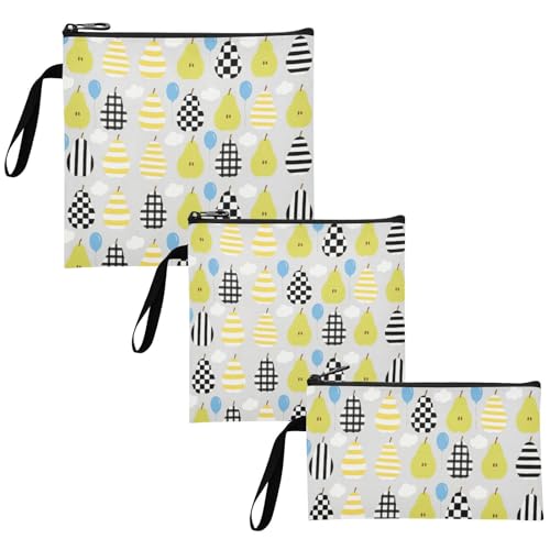 Paquete de 3 bolsas reutilizables para bocadillos y sándwich, bolsas portátiles de emergencia, bolsas de maquillaje para mujeres y niñas