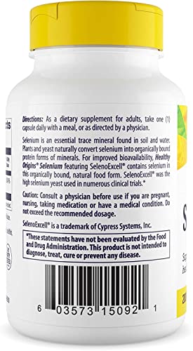 Healthy Origins Seleno Excell Selenium, 200 Mcg - Selenium Supplement For Bladder Support - Selenium Pill For Immune System And Cellular Health - Trace Mineral Supplement - 180 Capsules #TOP2