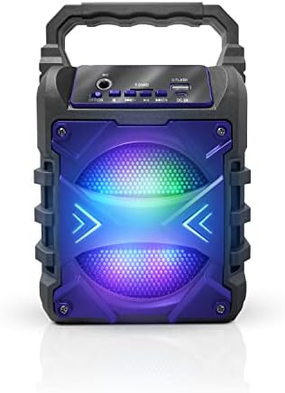 Top Tech Audio Jet-4 Bluetooth Portable Speaker, Louder Volume, Crystal Clear Stereo Sound, Rich Bass, 100 Foot Wireless Range, Microphone Input (Blue)