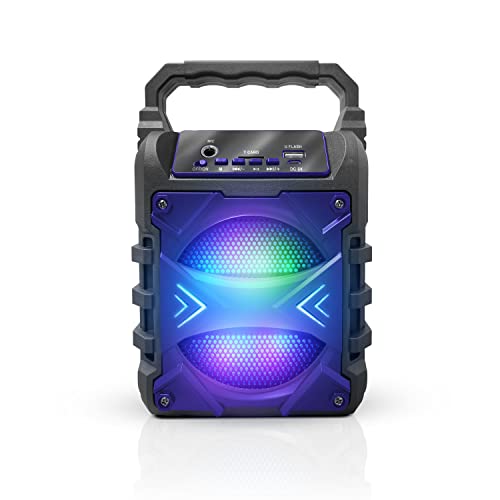 Top Tech Audio Jet-4 400W Bluetooth Speaker 4 Woofer Louder Volume Crystal Clear Stereo Rich Bass 100ft Wireless Range Mic Input Portable Speaker Blue