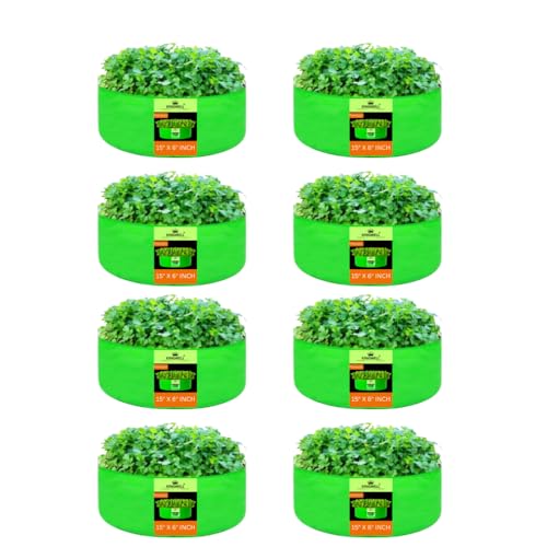 Image of Kingwell Grow Bag 15x6 inch Pack of 8 For Terrace Garden Leafy Vegetable Plant Grow Bags Fruits Growing Containers For terrece Gardening