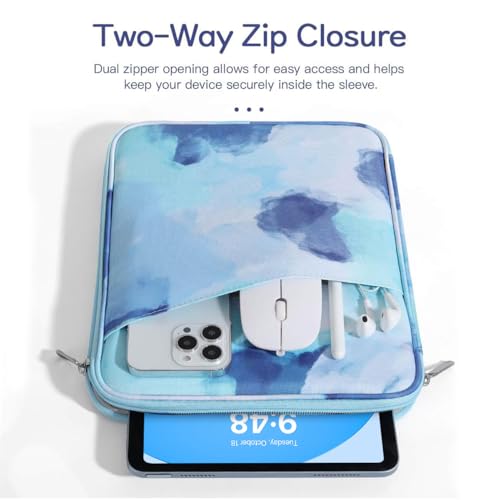 Image of Dadanism 9-11 inch Tablet Sleeve Bag Carrying Case for iPad (A16) 11th Gen 11 inch, iPad 10th Gen 10.9 inch Air 5 /4, iPad Air M4 /Pro 11 inch, iPad 9 /8 /7th, Galaxy Tab A11+ Plus 11 inch, Remarkable 2 10.3 inch,Graffiti Blue