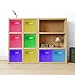 [10-Pack,Bright Mix Colors] Durable Storage Bins, Containers, Boxes, Tote, Baskets| Collapsible Storage CubesHousehold Organization | Fabric & Cardboard| Dual Handle | Foldable Shelves Storages