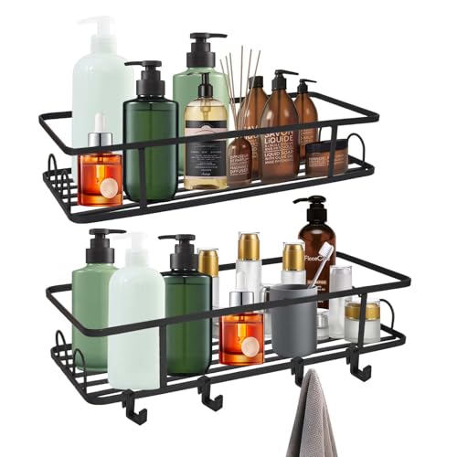 Luxvara 2 Piezas Estante Ducha, Estante Baño sin Taladro, Resistente al Agua y al Oxido, Organizador Ducha para Champú y Gel de, para Bañera y Baño