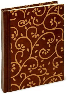 Hardcover Brown Genuine Leather Floral Scroll Lined Journal Book