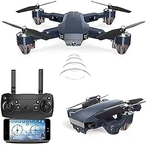 MAMBA Drone with Camera Live Video, WiFi FPV Drone for Adults with 4K HD 120 Wide Angle Camera 1000 Mah Long Flight time Auto Hover Fold able RC Drone Quad-copter