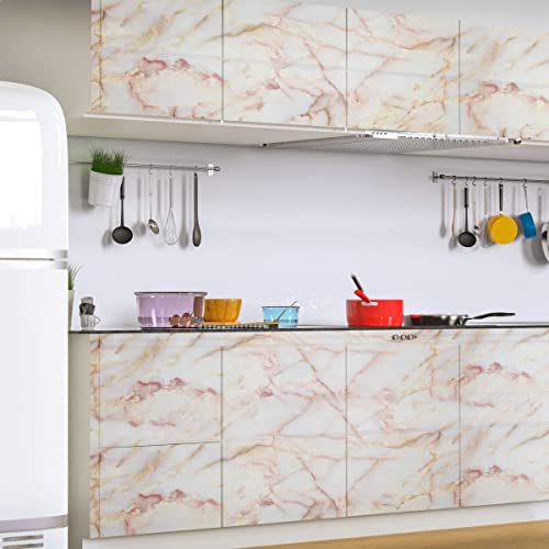 Image of SARVATRAY Self-Adhesive Wallpaper, Oil Proof Heat Resistant Kitchen Stickers, Wall Stickers, Vinyl Sheet for Kitchen Wall 2 X 16.5 SQ FT (5 M Saffron WS)
