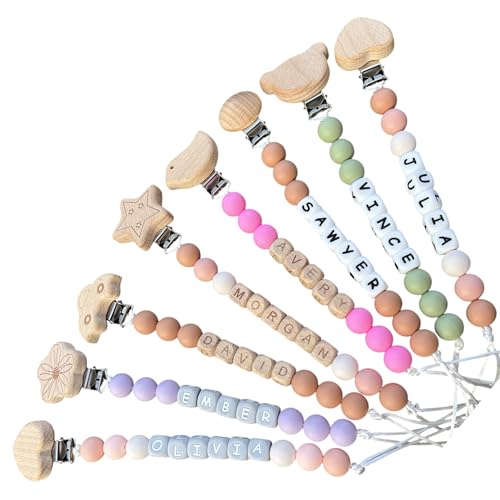 Personalized Custom Pacifier Clip Boys and Grils Paci Binky Holder Custom Name Baby Gift Baby Shower Gift New Birth Gift Newborn Gift Rainbow Baby
