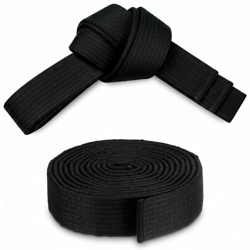 MYCRITEE Taekwondo Uniform Belt for Women - 86.6 Judo Belt Women Jiu Jitsu Gi Karate Belt Martial Arts Training Equipment Belts for Men - Aikido Gi Bjj Belts Womens Jiu Jitsu Gi Tkd Belt Black