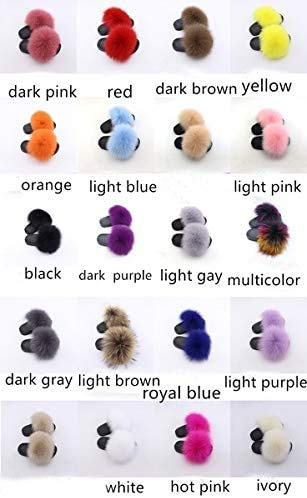 LVCOMEFF Girls Toddler Real Fox Fur Sandals Slides Fluffy Fuzzy for Kid Child4