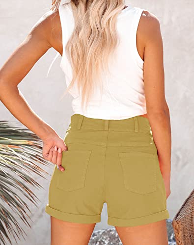 Hilltichu Womens Relaxed Fit Casual High Waist Pocketed Denim Shorts thumb #1