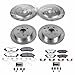 PowerStop Front & Rear Brake Kit For Nissan Frontier 2016-24 - Truck & Tow Carbon Fiber Ceramic Brake Pads + Drilled & Slotted Rotors Upgrade, K8358-36