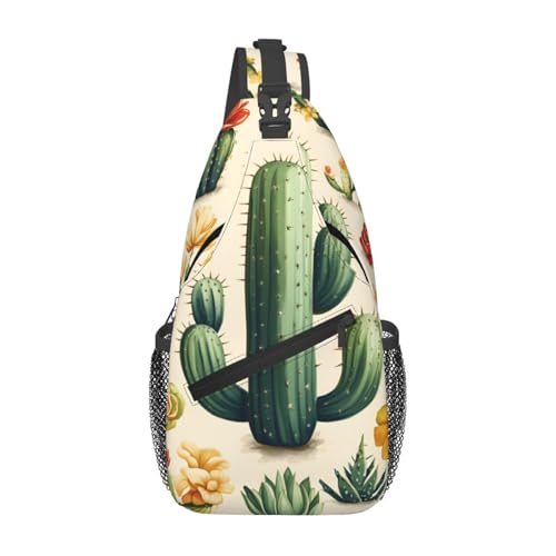 Bolso cruzado con estampado de cactus para mujer y hombre