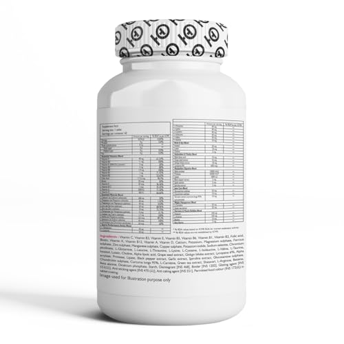 Image of HealthOxide Daily Women Multivitamin Tablets 60 Tablets | Daily Vitamins & Minerals Supplement for Women | Energy Immunity Muscle Strength Eye Health Antioxidant Support | Wellness & Fitness Nutrition Tablets
