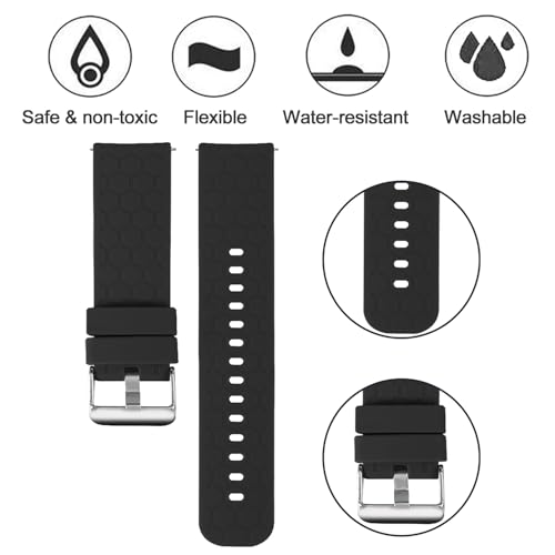 Bands for AGPTEK LW11/uaue T60,T50S/Csasan T70/TOZO S3,S5/BOOOMIC IDW25/QONBINK L70/Soudorv T70 Replacement Wristbands Colourful Silicone Bracelet 22MM Quick Release Strap Arm Bands, Soft and Durable