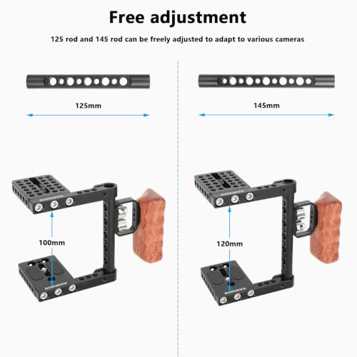 Image of CAMVATE DSLR Video Camera Cage Stabilizer Rig with Wooden Handle
