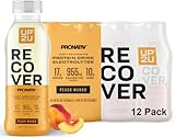 UP2U Water Based Clear Protein Drink with Electrolytes, Peach Mango 16 oz 12 PK | Certified for Sport, Low Calories, Lactose Free, Low Sugar, US Farms, Recovery in 30 Minutes, Backed by Science